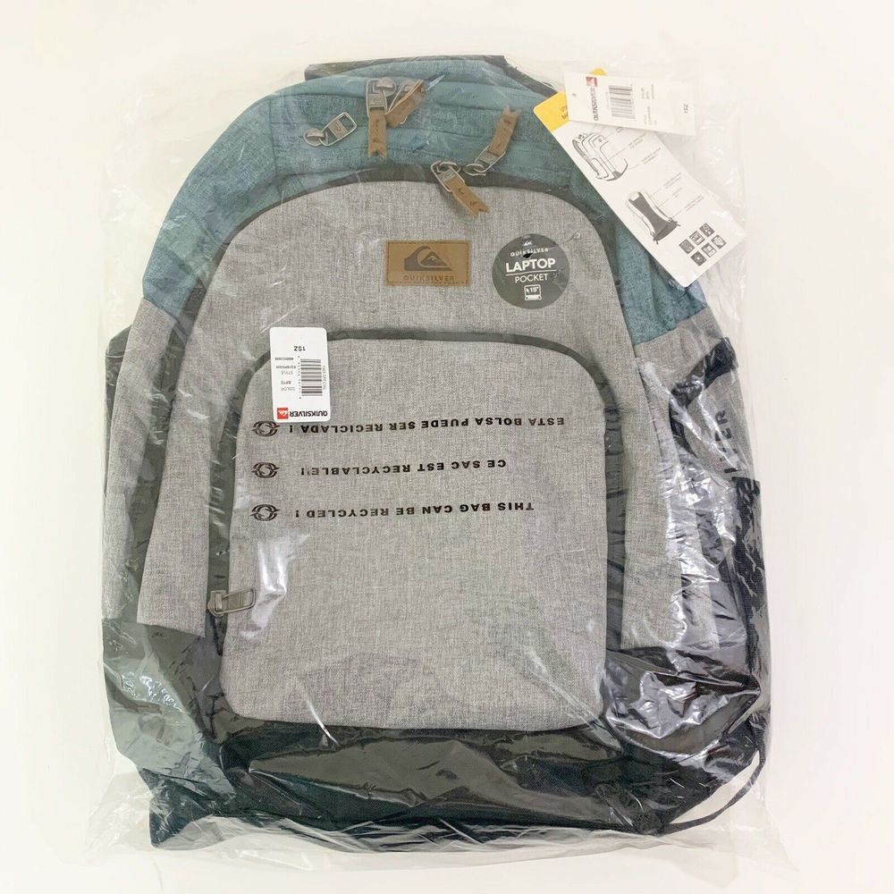 Quiksilver Backpack 1969 Special Blue & Gray NWT - Picture 2 of 2